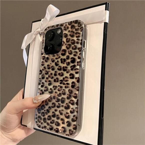 iPhone 16 Case Gold Glitter Leopard Print - Picture 5 of 5